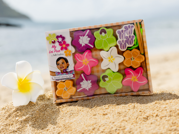 Keiki Kaukau My Lei Pua Wooden Bead Threading Set