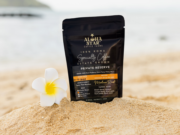 Aloha Star Coffee - 100% Kona Private Reserve Honey Medium Roast